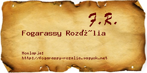 Fogarassy Rozália névjegykártya