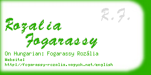 rozalia fogarassy business card